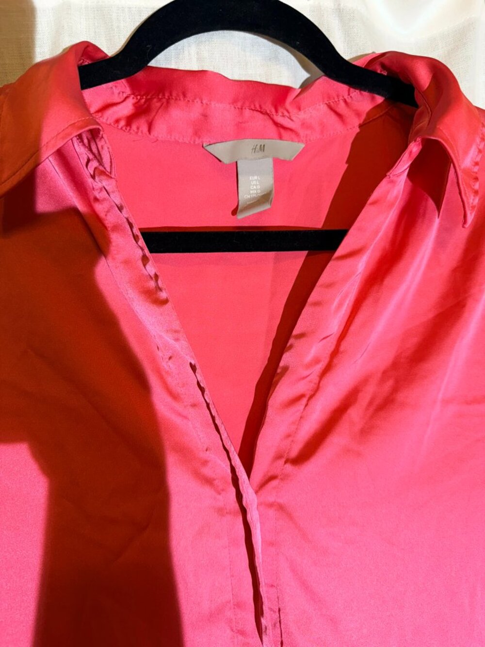 H&M Satin Button-Front Blouse – Size Large - Picture 6 of 11